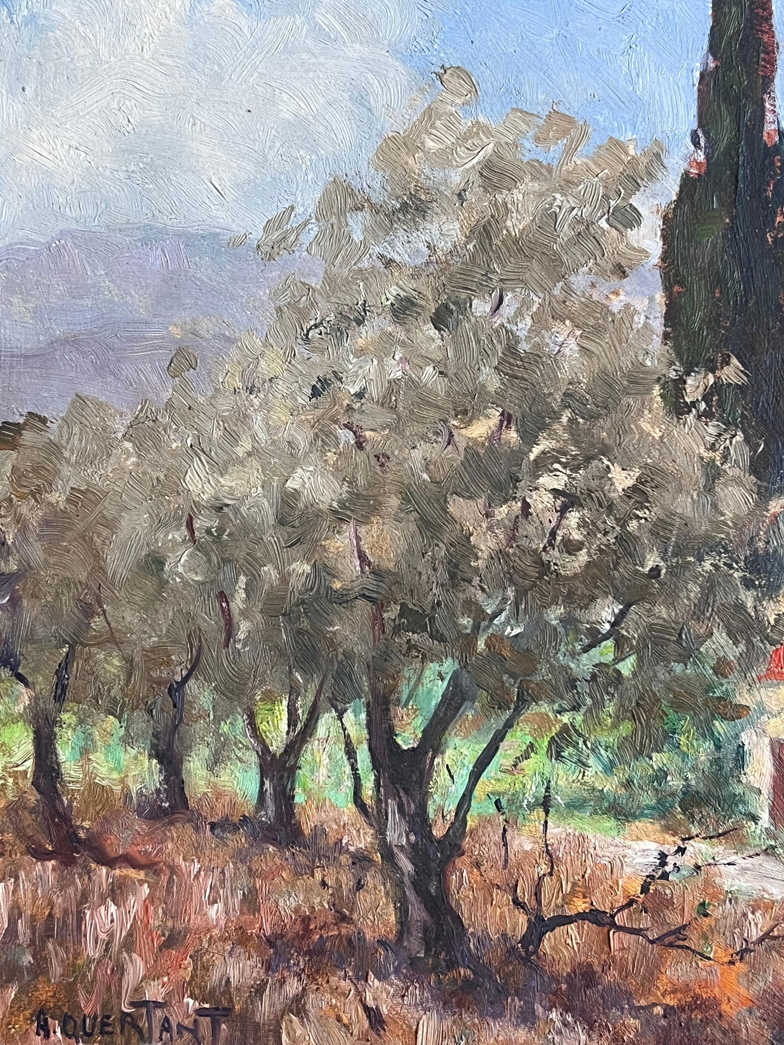 French School; Mid 20th Century French Impressionist Signed Oil Painting Stone Cottage Provence - 12