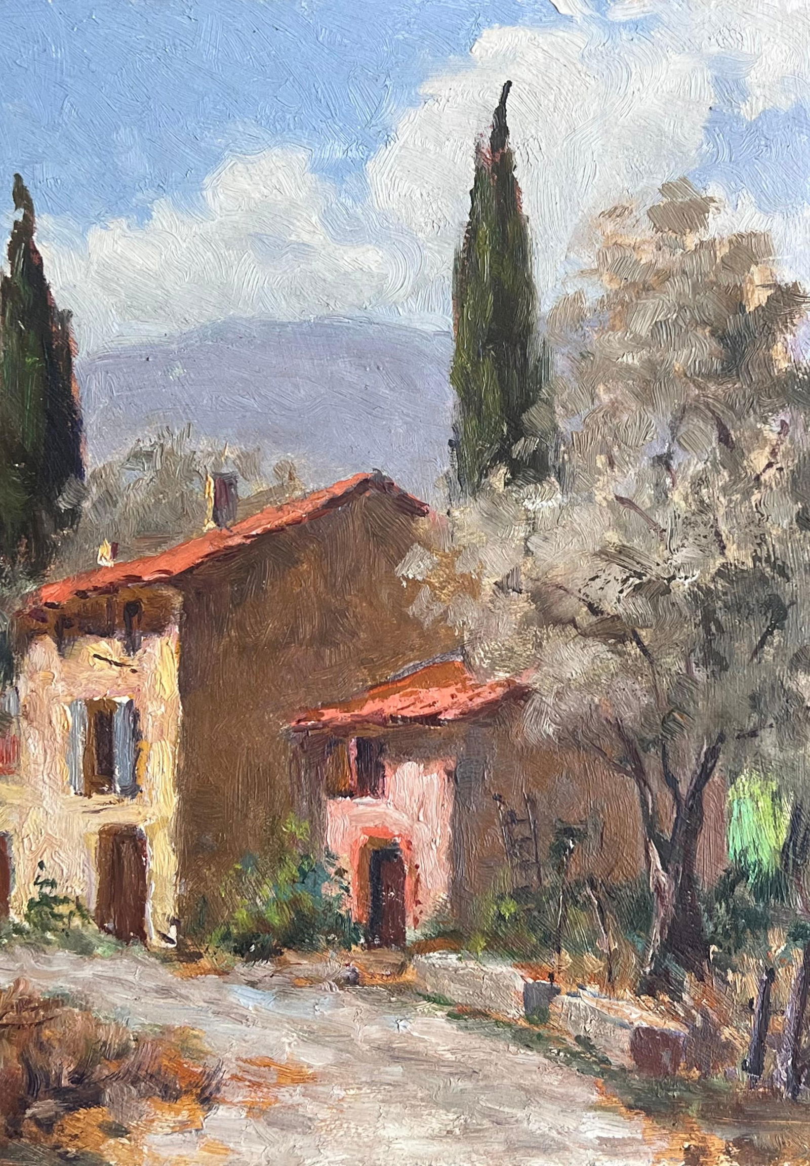 French School; Mid 20th Century French Impressionist Signed Oil Painting Stone Cottage Provence - 17
