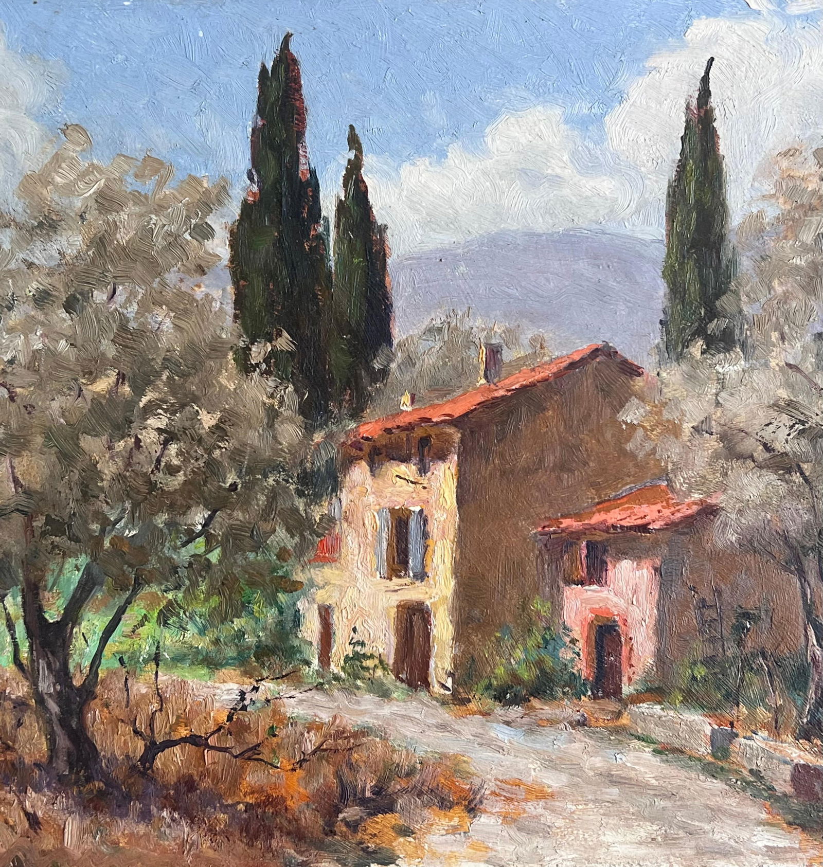 French School; Mid 20th Century French Impressionist Signed Oil Painting Stone Cottage Provence - 18