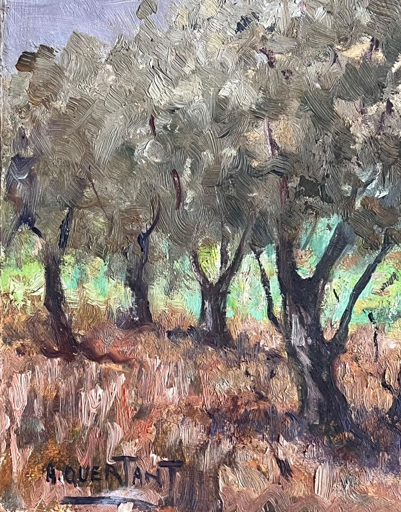 French School; Mid 20th Century French Impressionist Signed Oil Painting Stone Cottage Provence - 2