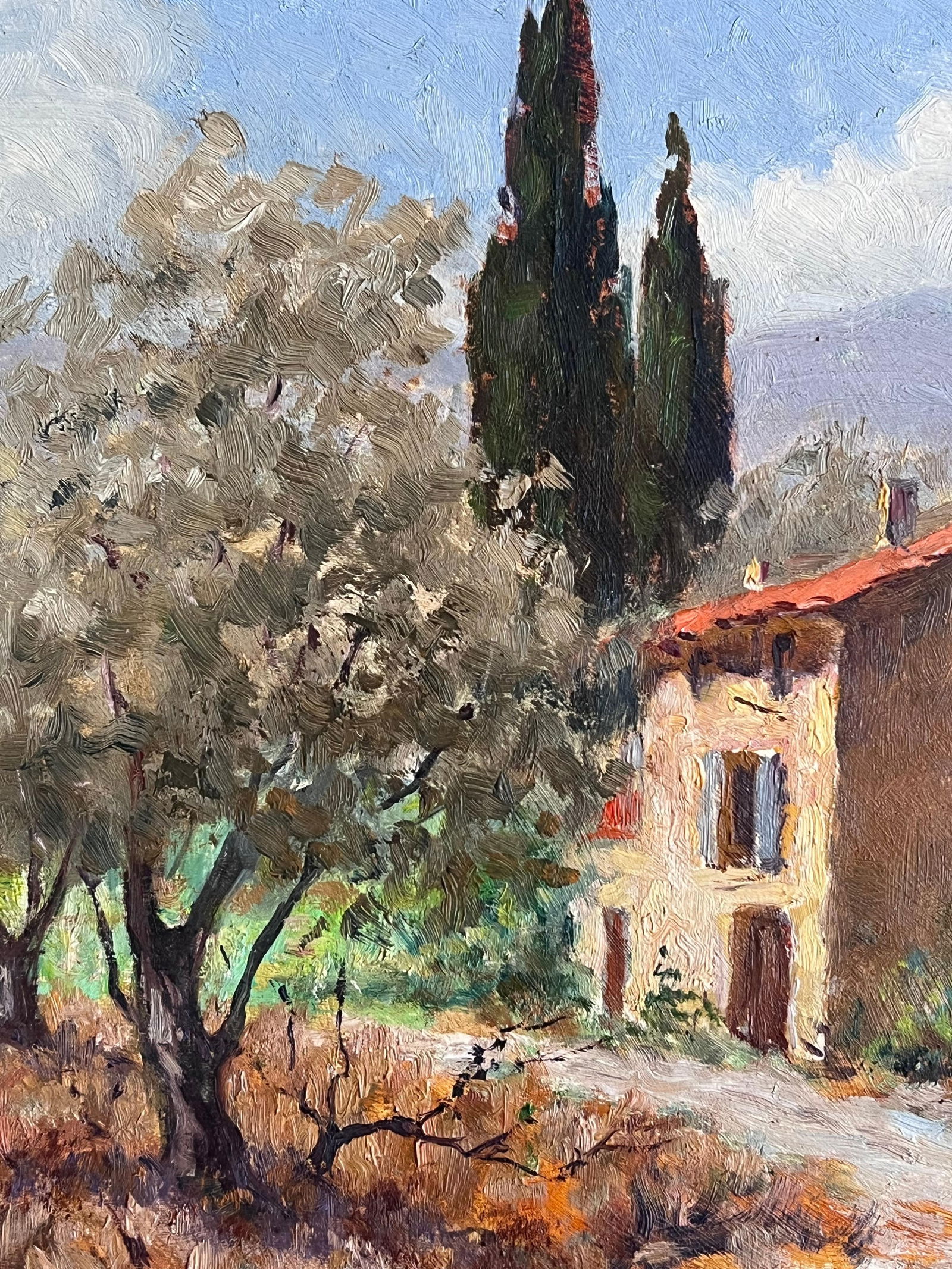French School; Mid 20th Century French Impressionist Signed Oil Painting Stone Cottage Provence - 4