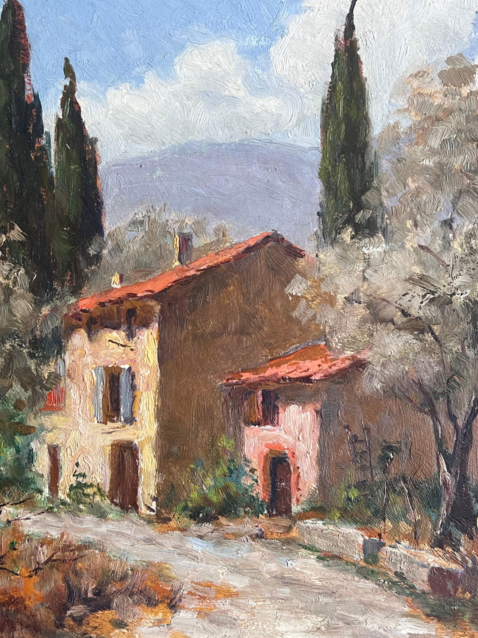 French School; Mid 20th Century French Impressionist Signed Oil Painting Stone Cottage Provence - 5