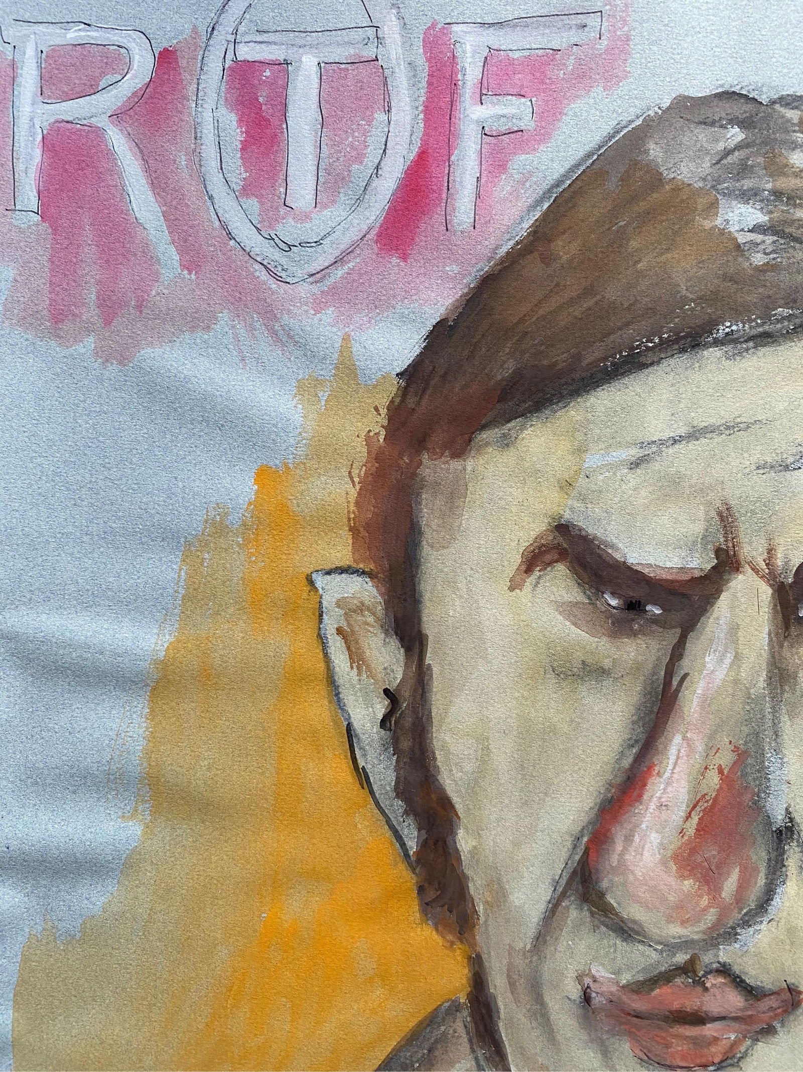 1960's French Portrait Grumpy Man Caricature, circa 1960s - 7