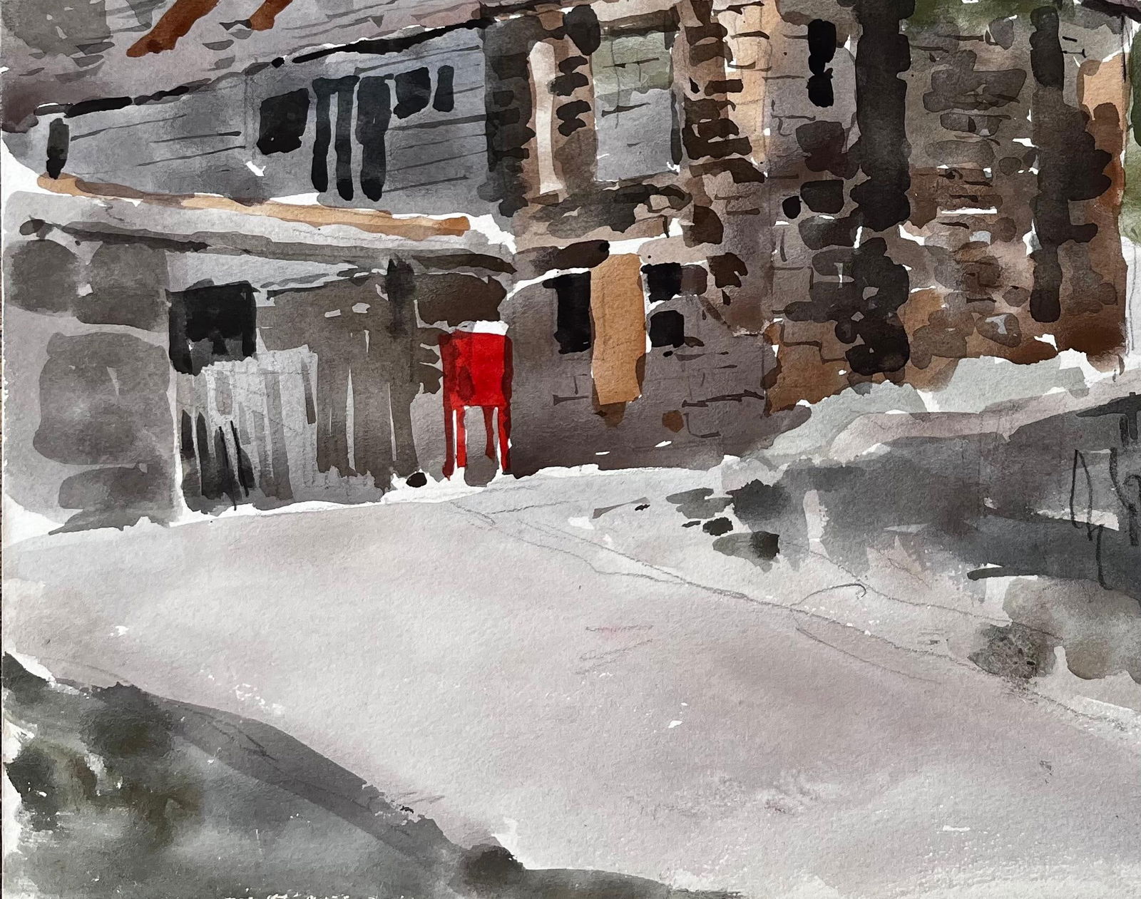 Anthony Herbert; Port Quinn North Cornwall Stone Cottage and Hillside Watercolour Painting 1977, - 9