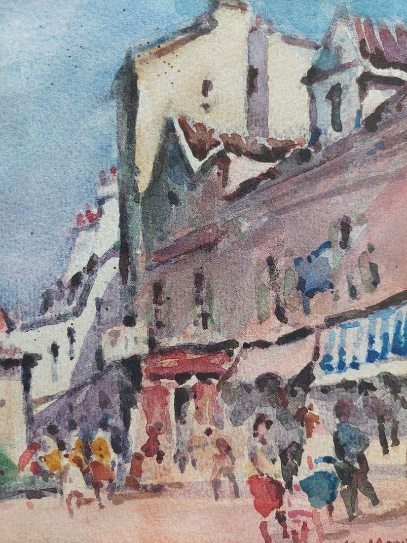 French Modernist Cubist Painting Vibrant Street Scene, 20th Century - 9