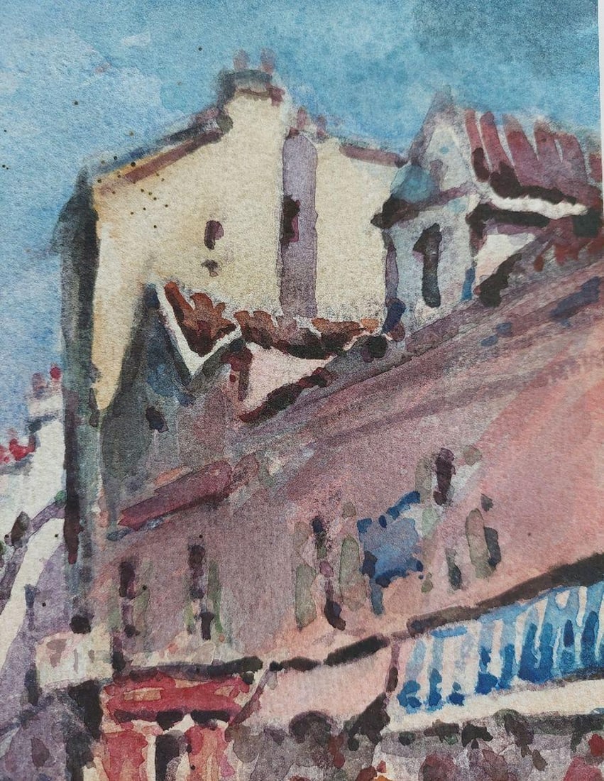 French Modernist Cubist Painting Vibrant Street Scene, 20th Century - 10