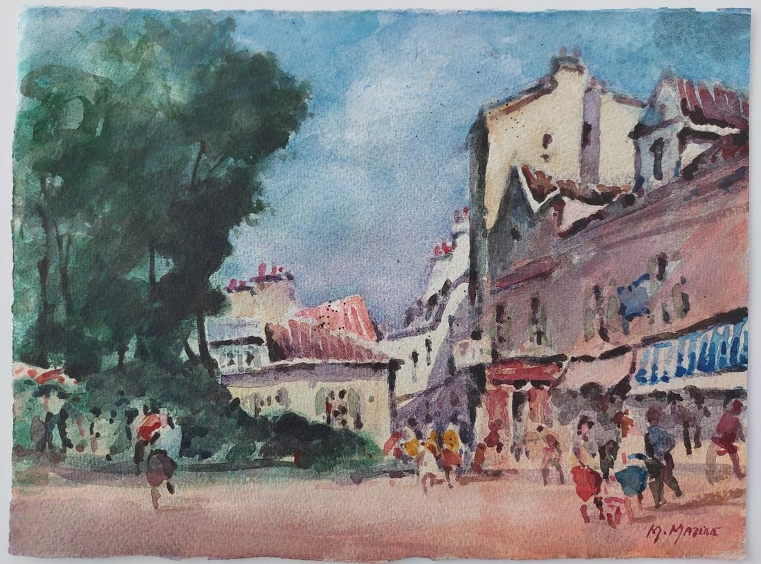 French Modernist Cubist Painting Vibrant Street Scene, 20th Century - 11