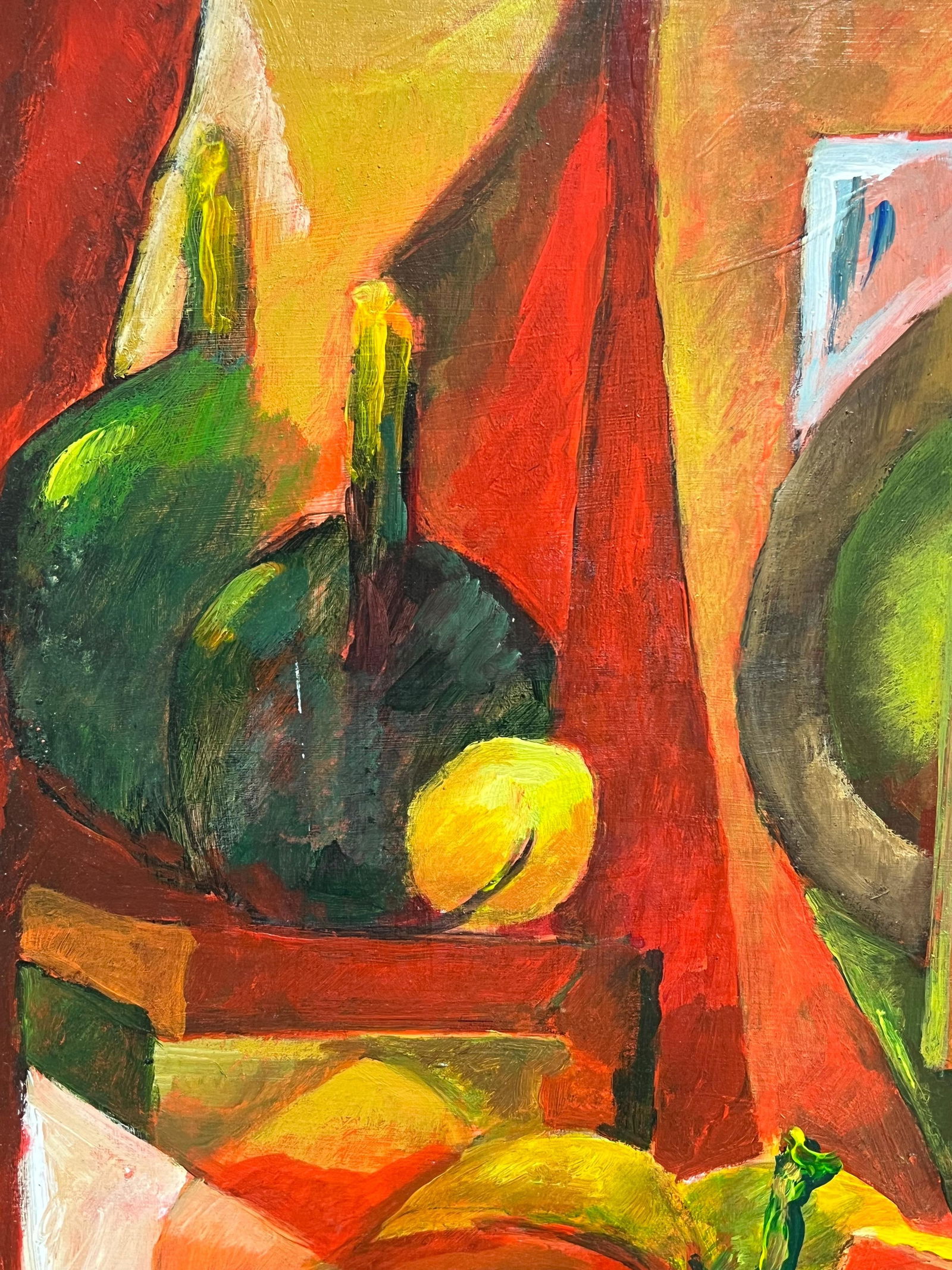 Guy Nicod; Vibrant Orange Still Life of Autumnal Table Display Large French Modernist Oil, 1952 - 8
