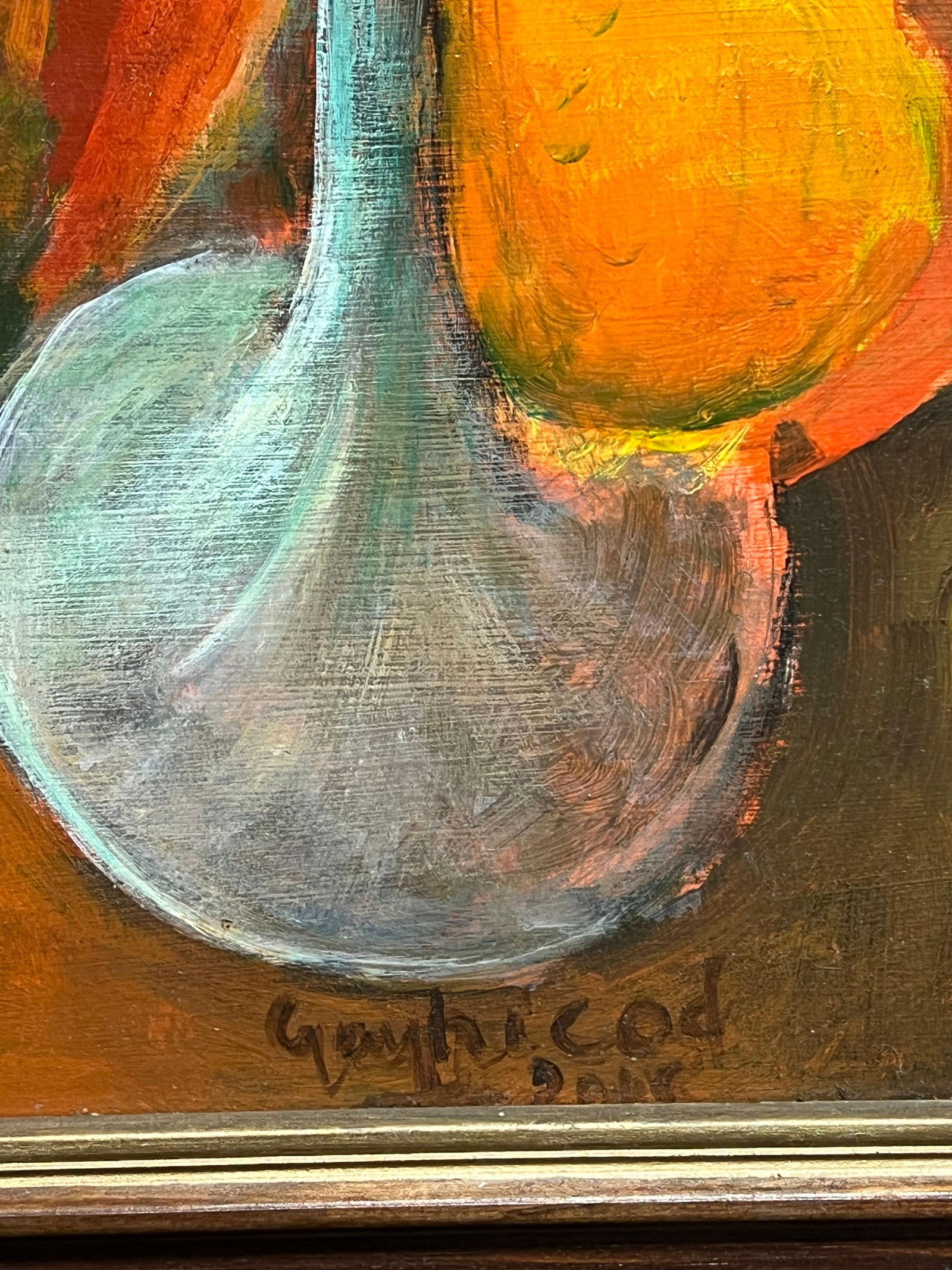 Guy Nicod; Vibrant Orange Still Life of Autumnal Table Display Large French Modernist Oil, 1952 - 13