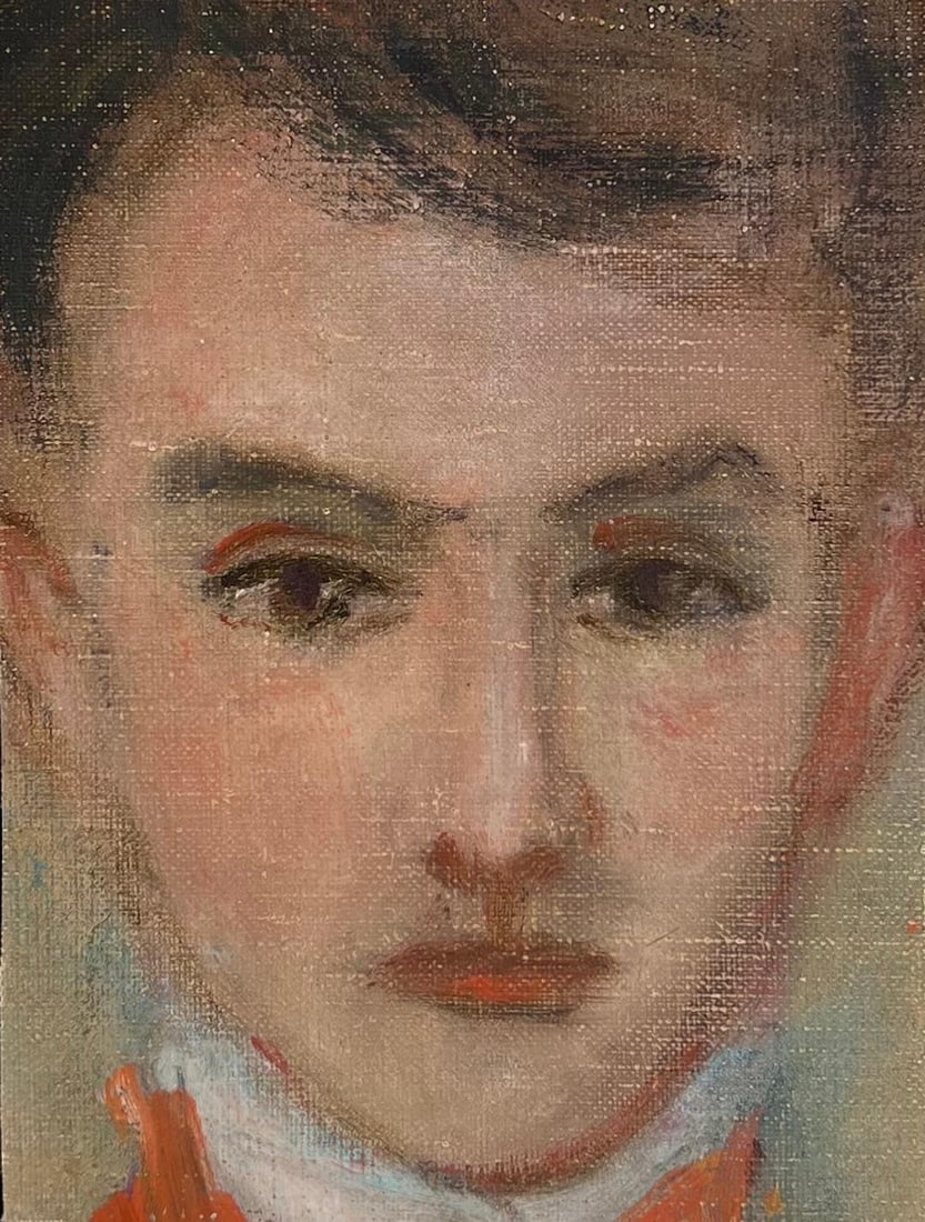 Robert Ladou; Portrait of a Young Man Original French Artwork Acrylic Painting, 20th Century - 2