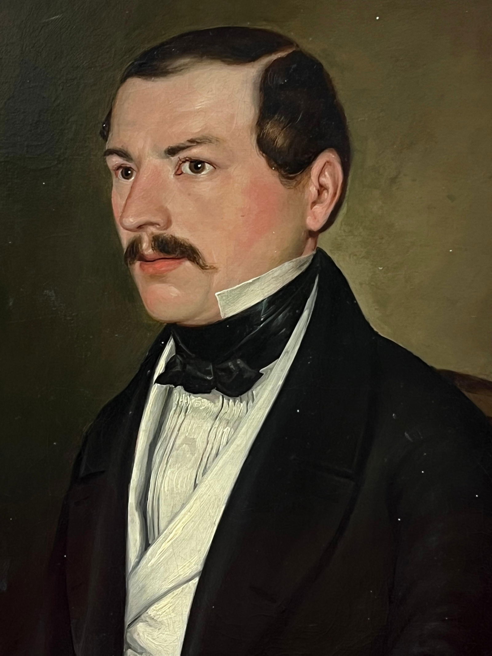 French School; 19th-Century French Oil Portrait of Smart Gentleman in Formal Attire - 7