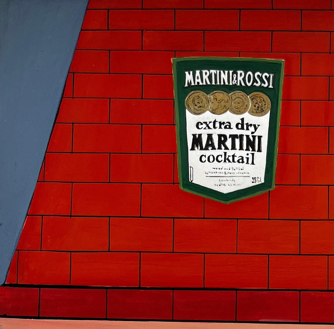 Guy Nicod; Martini Advertising Design Extra Dry Cocktail By The Fireplace French Modernist - 8