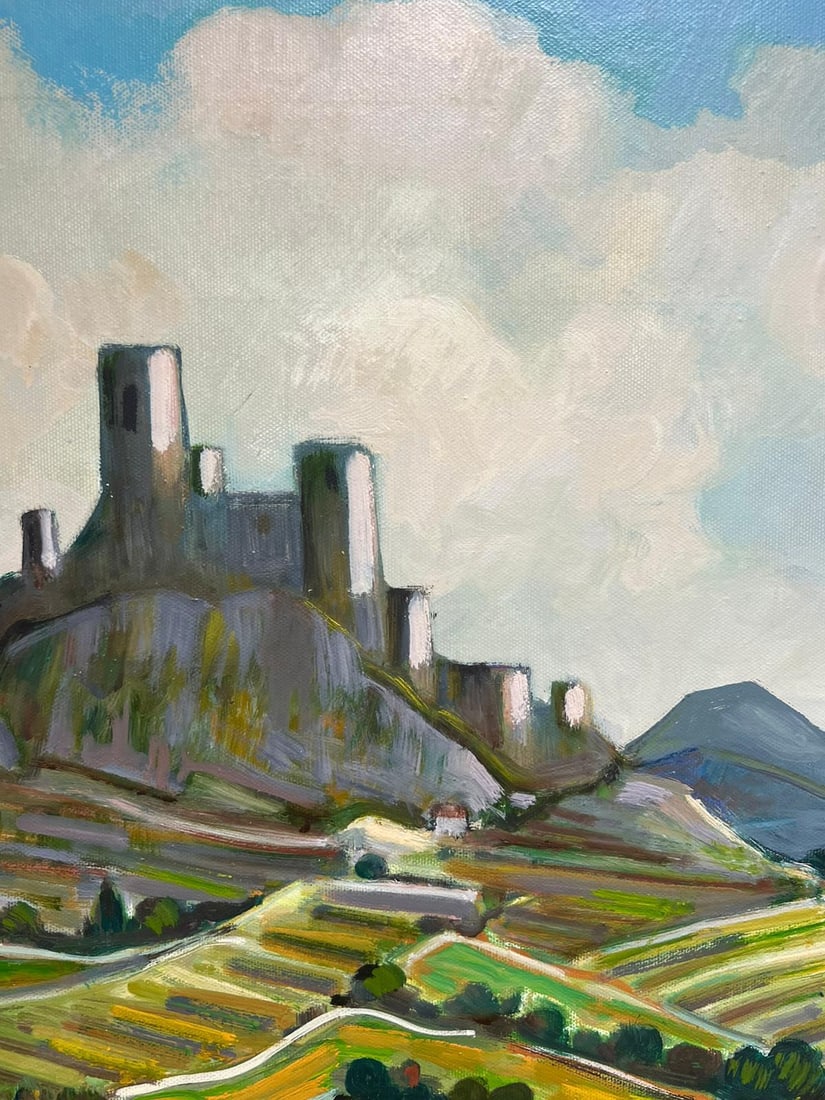 Max Toutain; Provencal Hilltop Village South of France Green Landscape French Oil Painting - 8