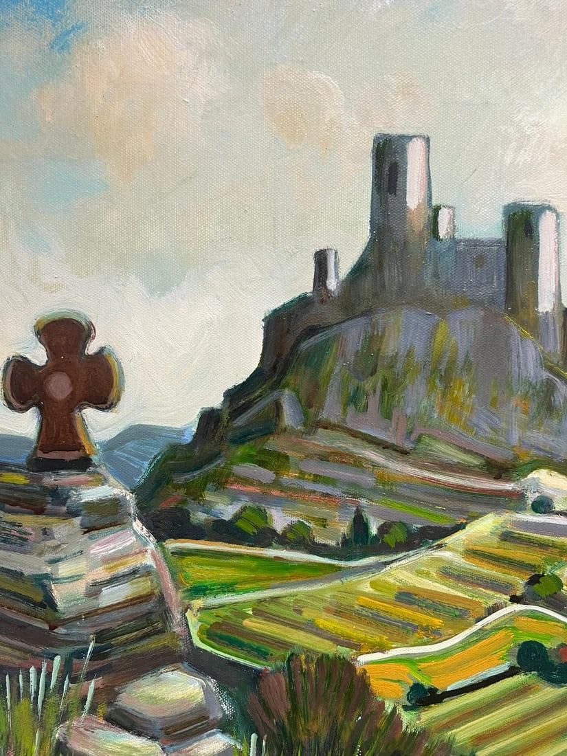 Max Toutain; Provencal Hilltop Village South of France Green Landscape French Oil Painting - 9