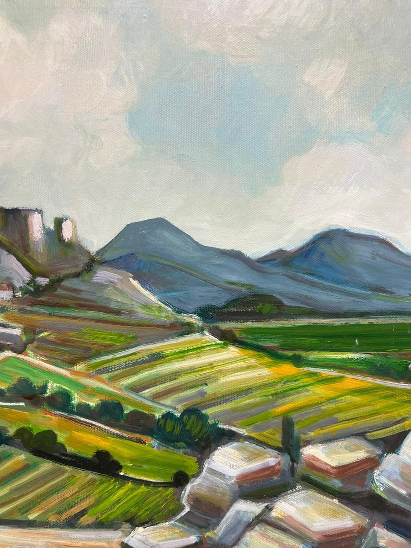 Max Toutain; Provencal Hilltop Village South of France Green Landscape French Oil Painting - 13