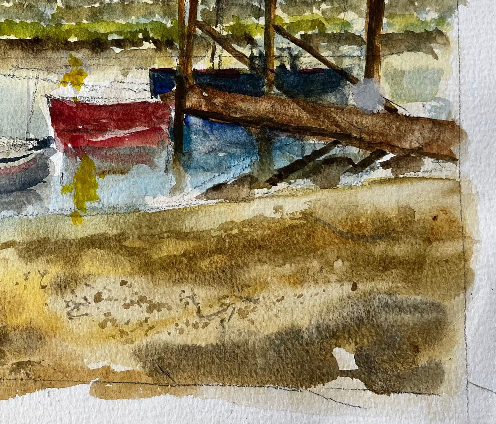 Anthony Herbert; Walberswick Tidal Creek with Moored Dinghies Suffolk Watercolor by Tony Herbert, - 10