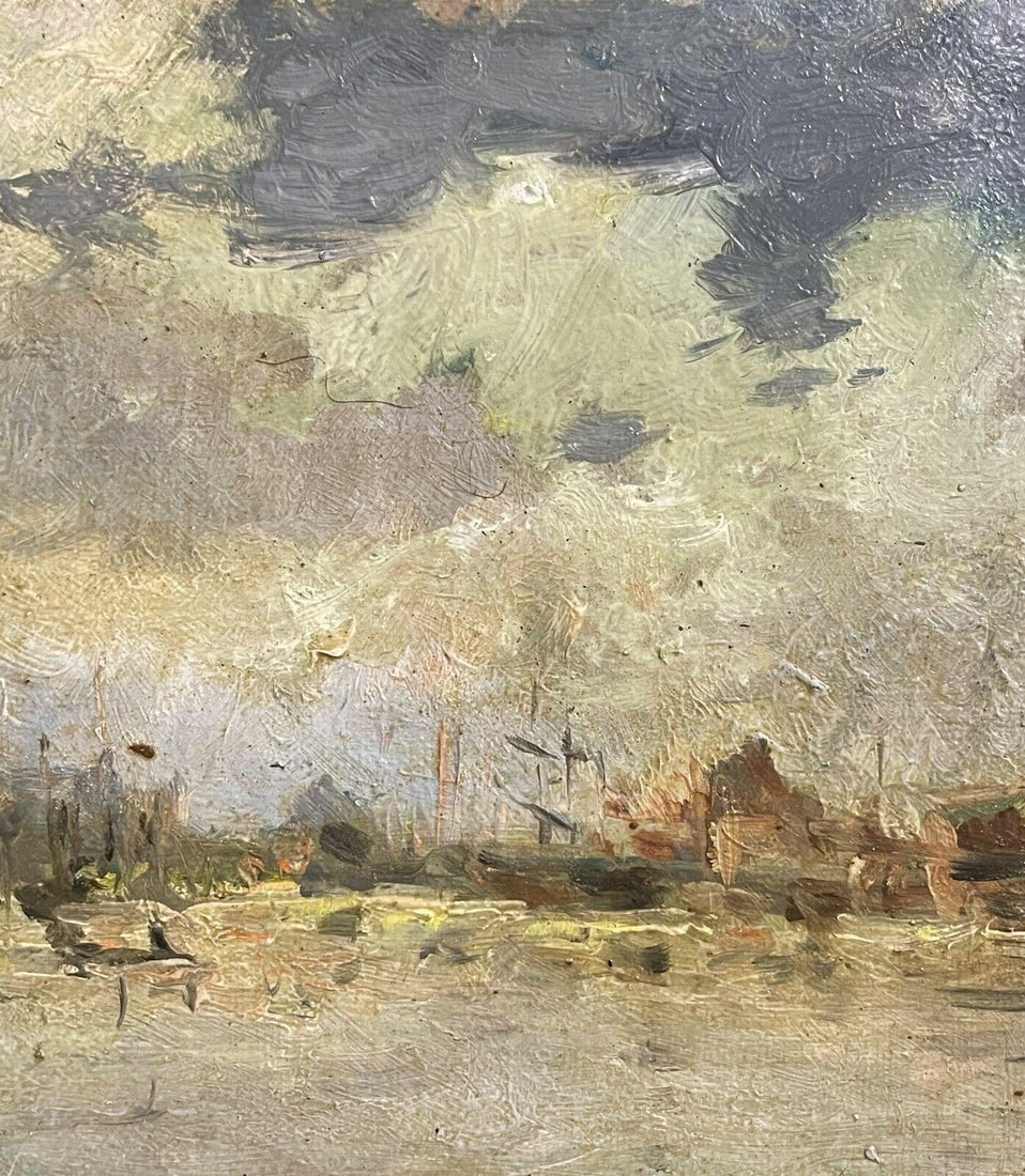 Maurice Mazeilie French Impressionist Signed Oil, Tall Ship in French Harbour, 1990-1999 - 13