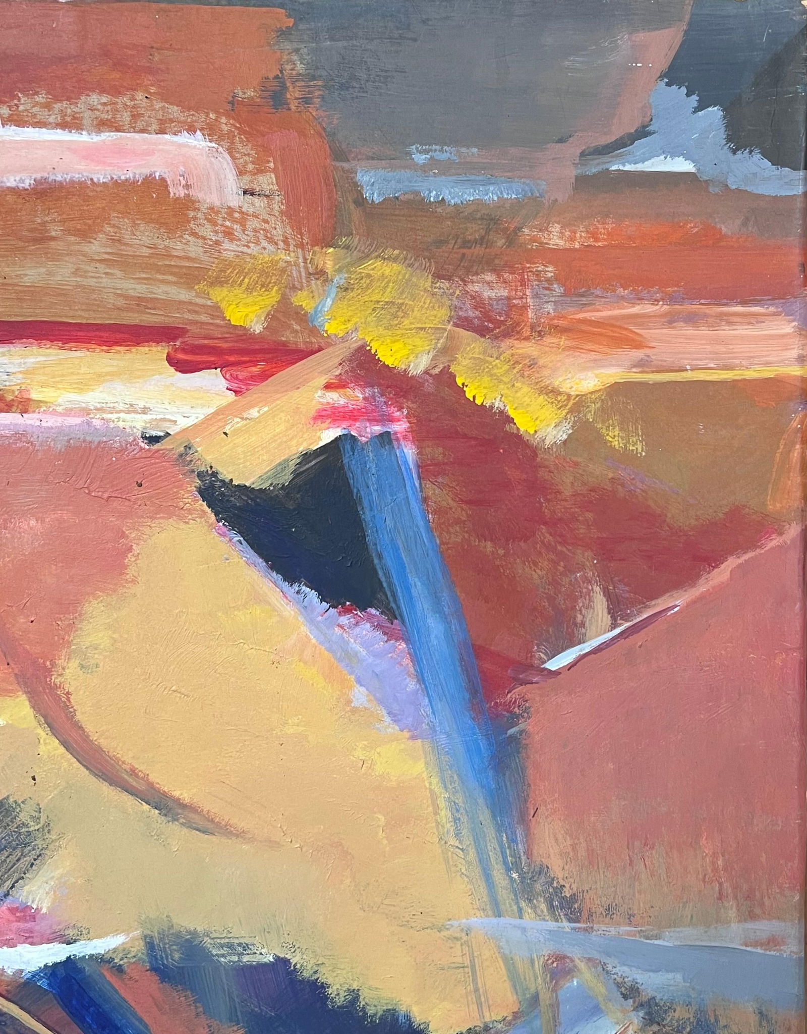 Marie Deloume (French born 1942); Huge French 20th Century Abstract Expression Painting 1980's Blur - 7