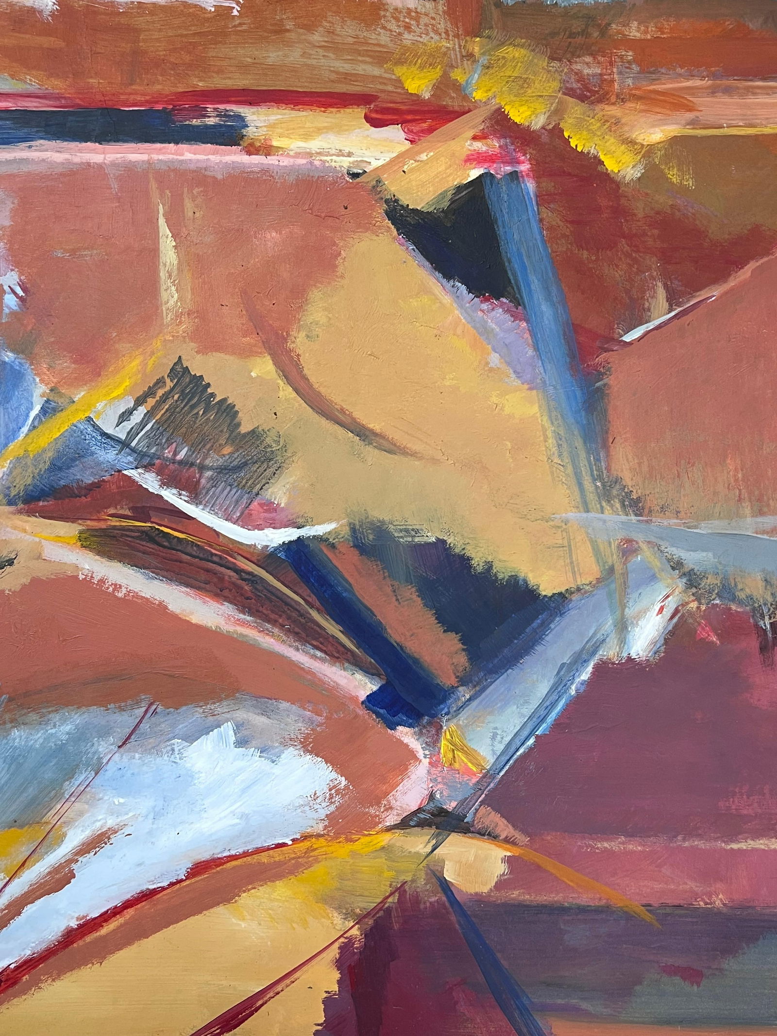 Marie Deloume (French born 1942); Huge French 20th Century Abstract Expression Painting 1980's Blur - 10