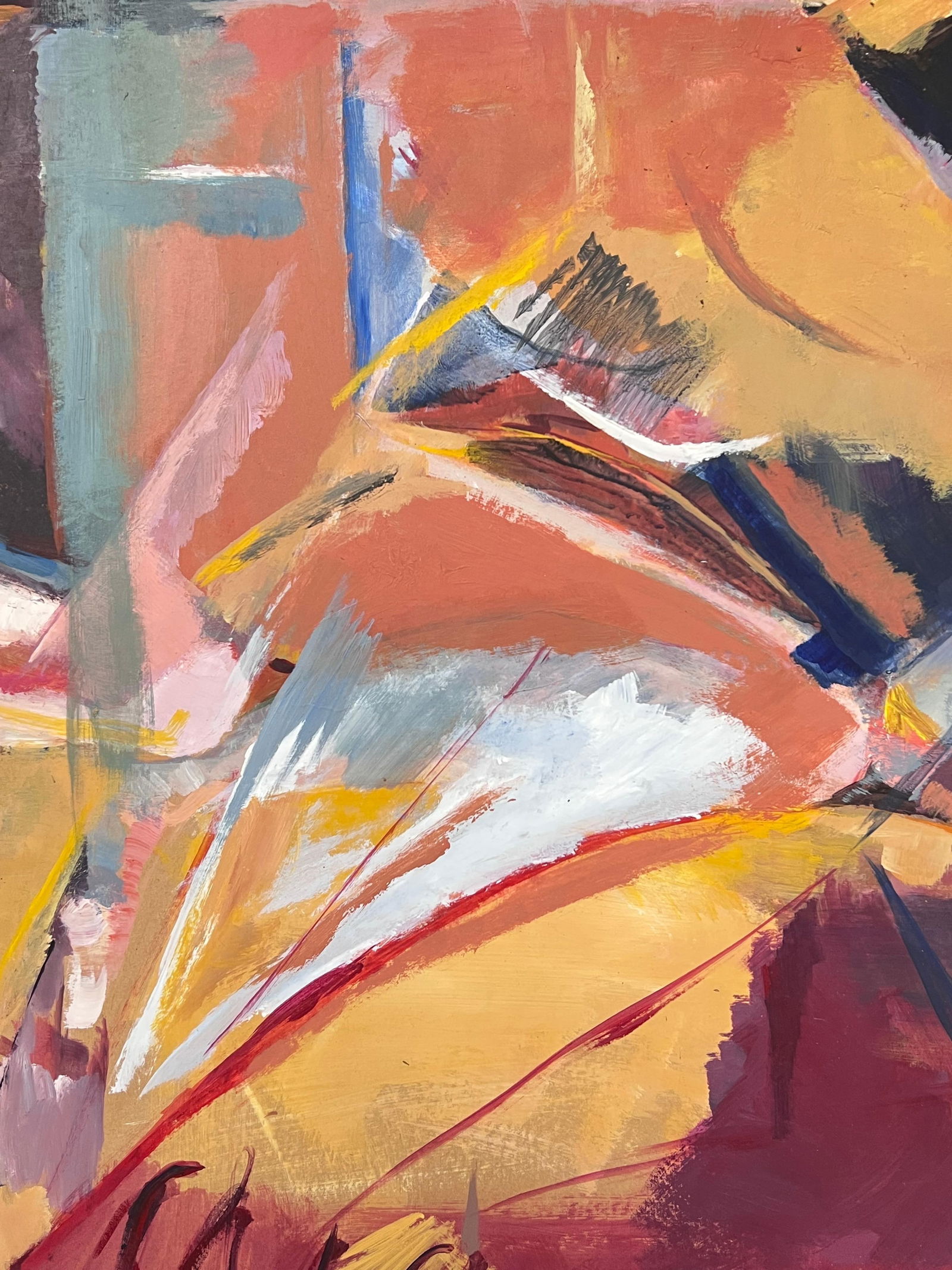 Marie Deloume (French born 1942); Huge French 20th Century Abstract Expression Painting 1980's Blur - 11