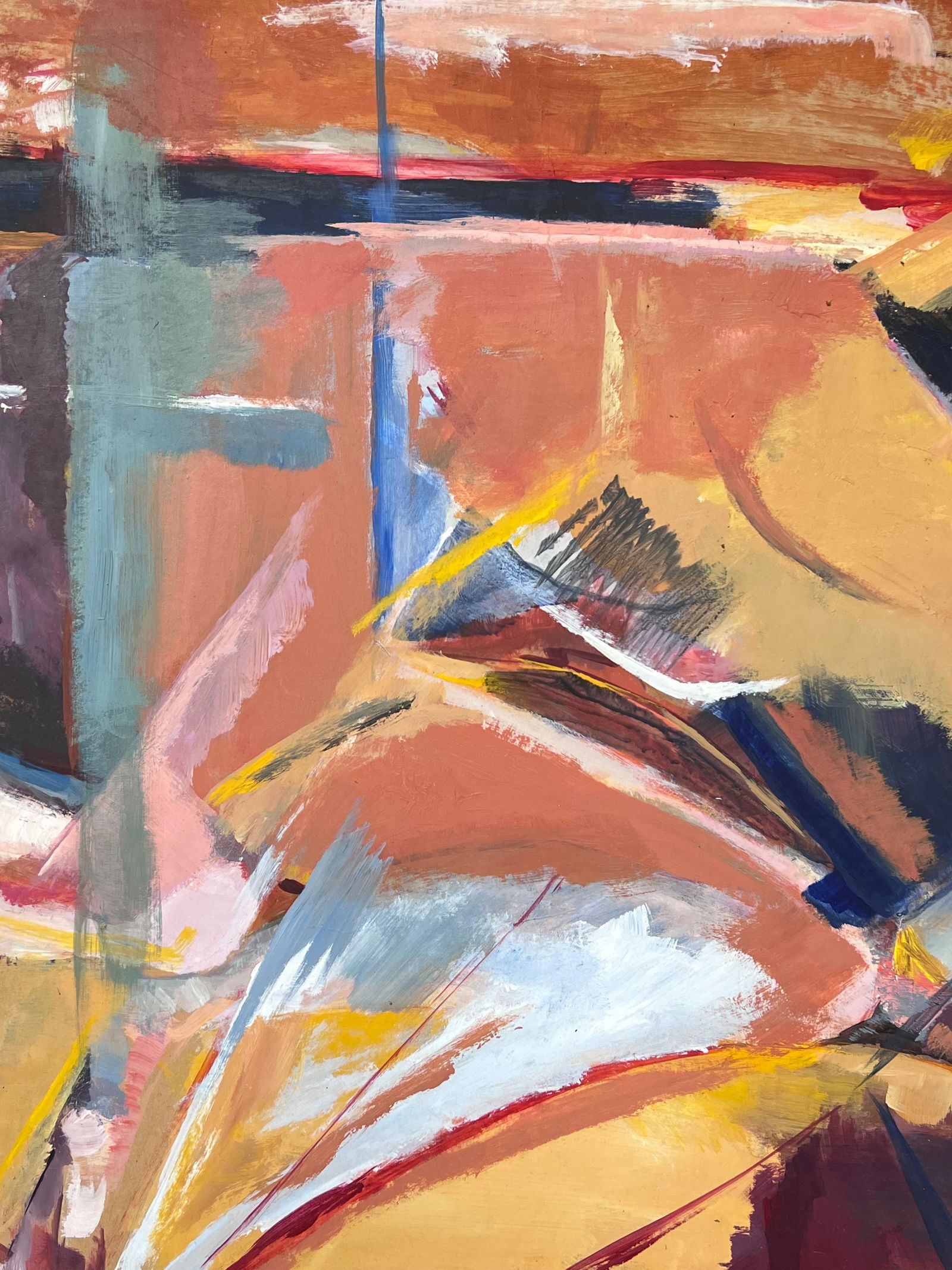 Marie Deloume (French born 1942); Huge French 20th Century Abstract Expression Painting 1980's Blur - 12