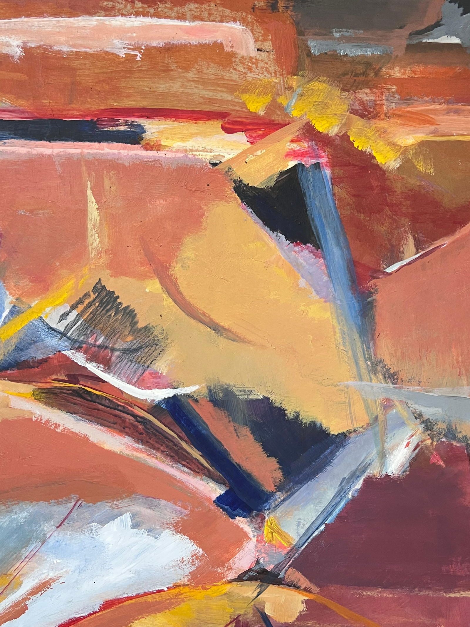 Marie Deloume (French born 1942); Huge French 20th Century Abstract Expression Painting 1980's Blur - 6