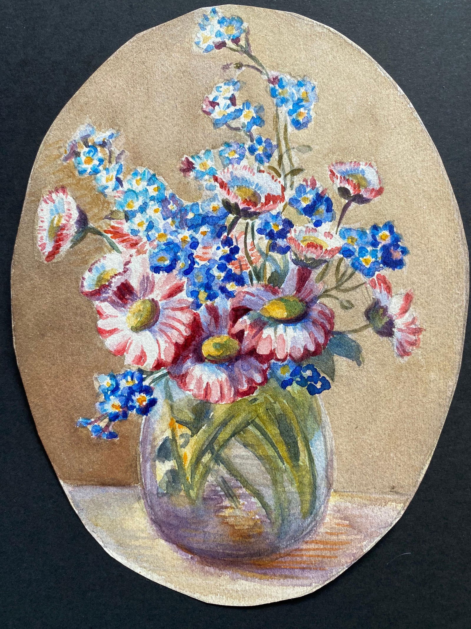 Early 1900's French Impressionist Signed Flower Watercolours Y Marie Carreau, circa 1900s - 3