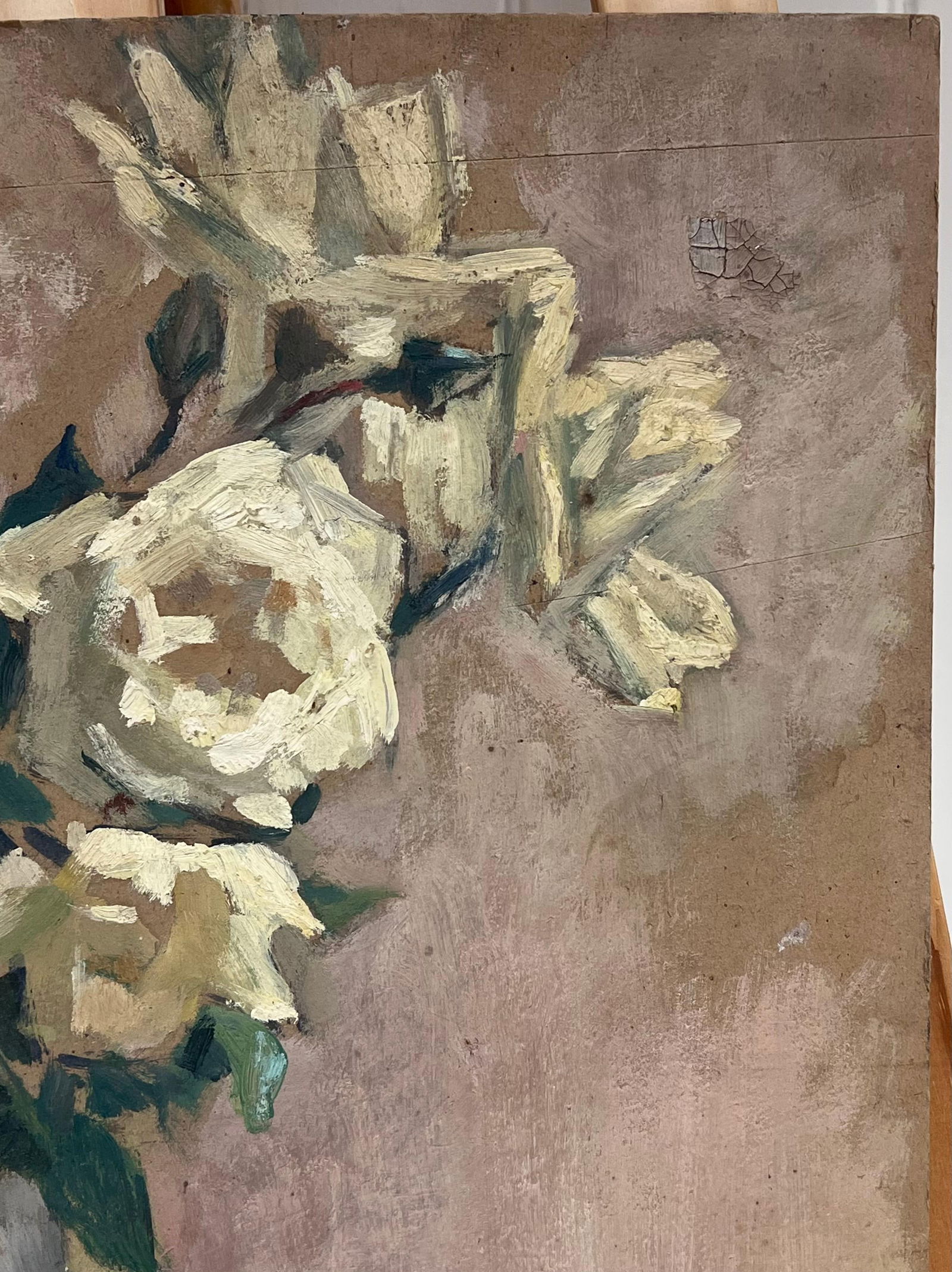 Cécile HERTZ-EYROLLES (1875-1974); 1930's French Post-Impressionist Oil White Roses in Green - 10