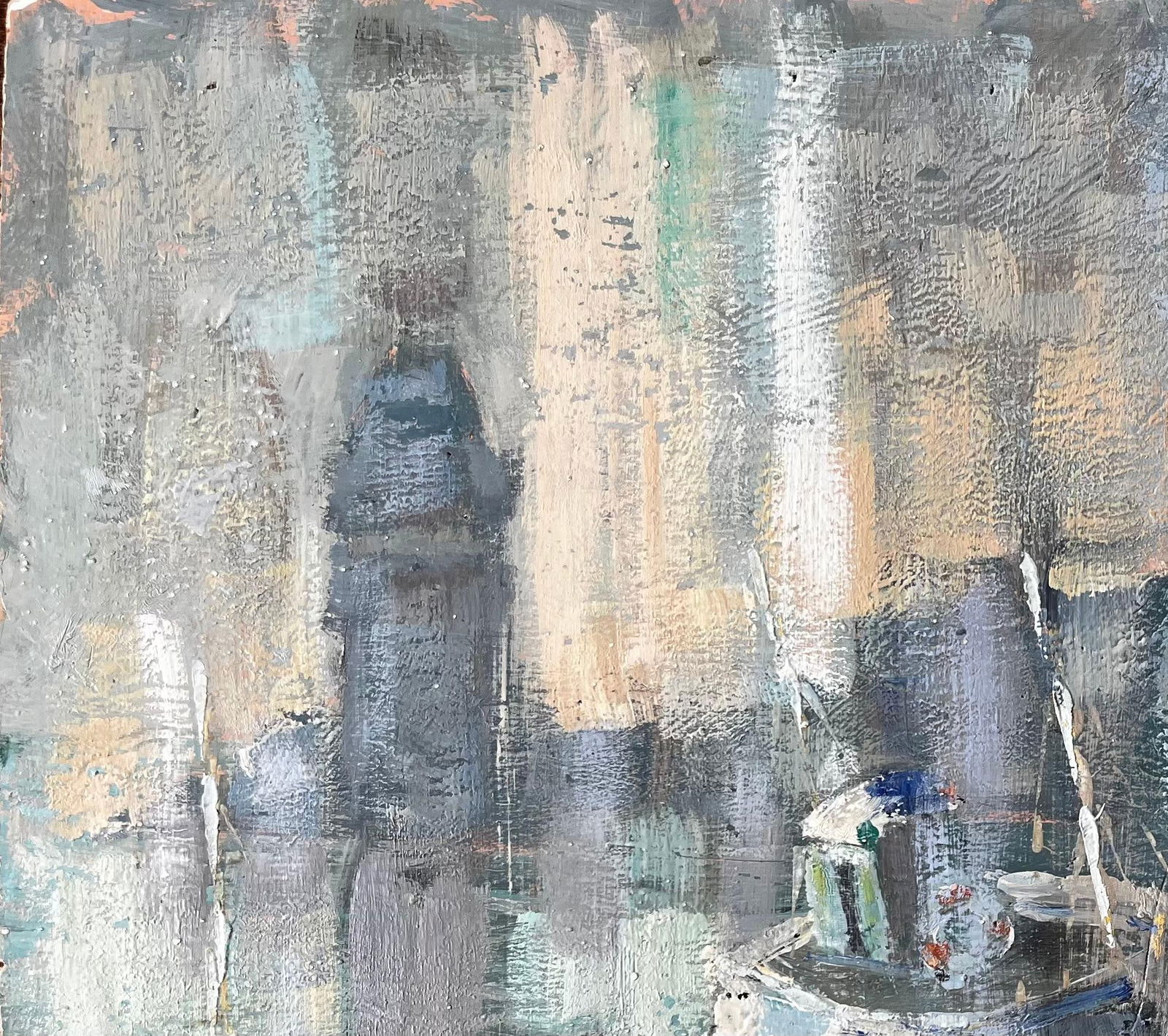 Fanch Lel; Fishing Boats in Saint Servan Harbour with Lighthouse by Fanch Lel 1999, 1999 - 14