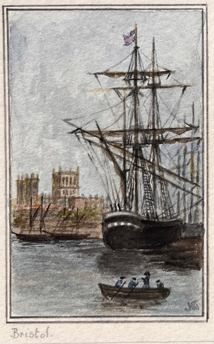 Jack Grunwell; Set of Five Miniature Maritime Watercolors of Bristol Ships and Redcliffe - 11