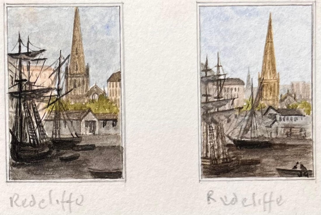 Jack Grunwell; Set of Five Miniature Maritime Watercolors of Bristol Ships and Redcliffe - 3