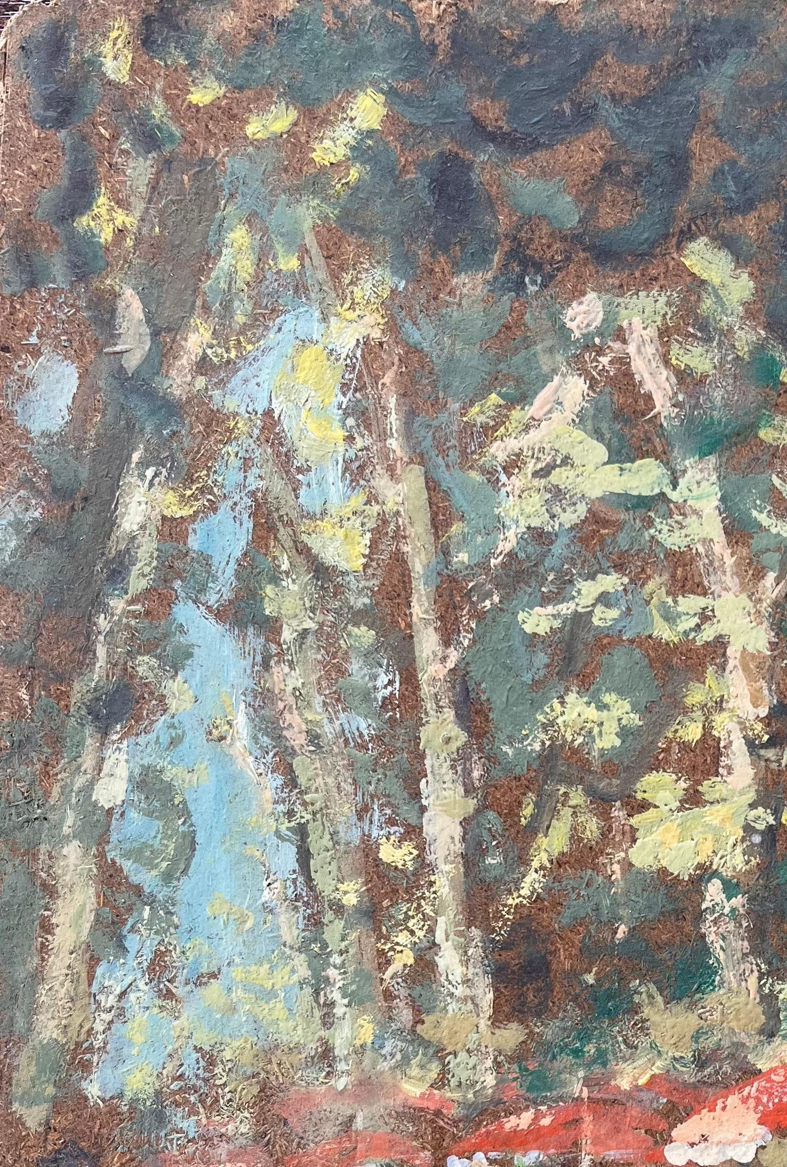 Fanch Lel; Impressionist Promenade Scene with Red Parasols in Aix en Provence, 1992 - 3