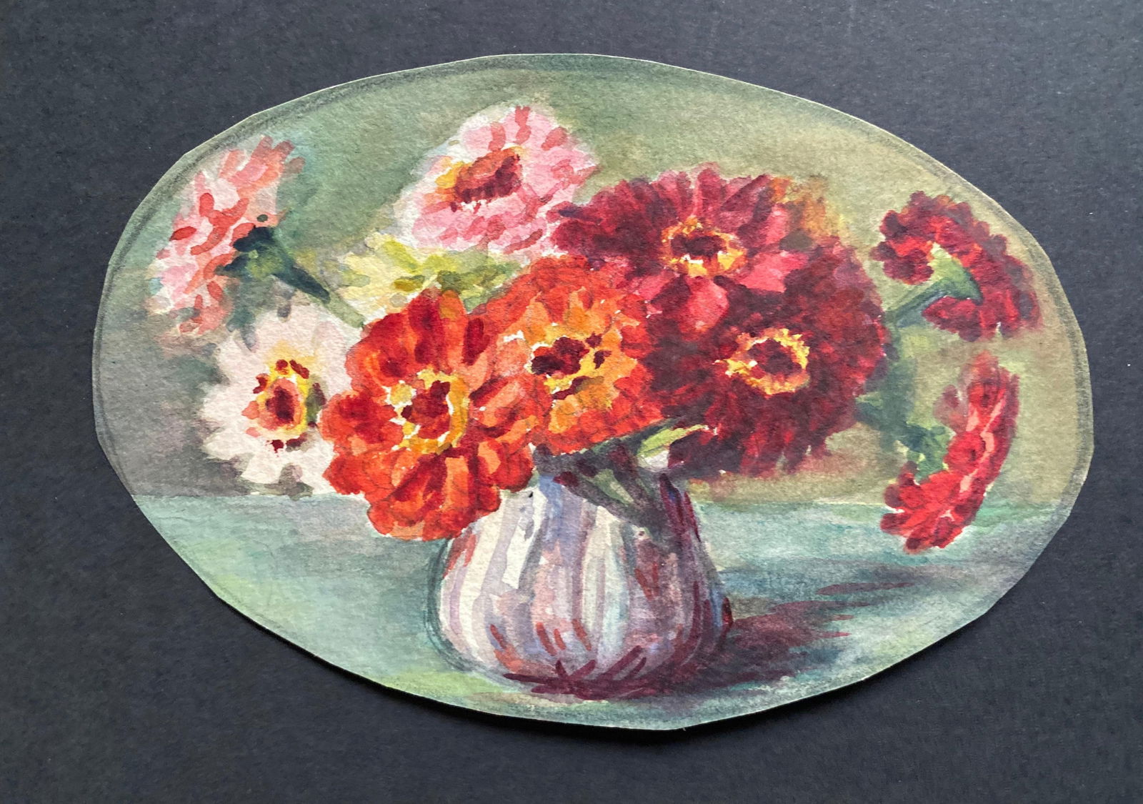 Early 1900's French Impressionist Signed Flower Watercolours Marie Carreau, circa 1900s - 3