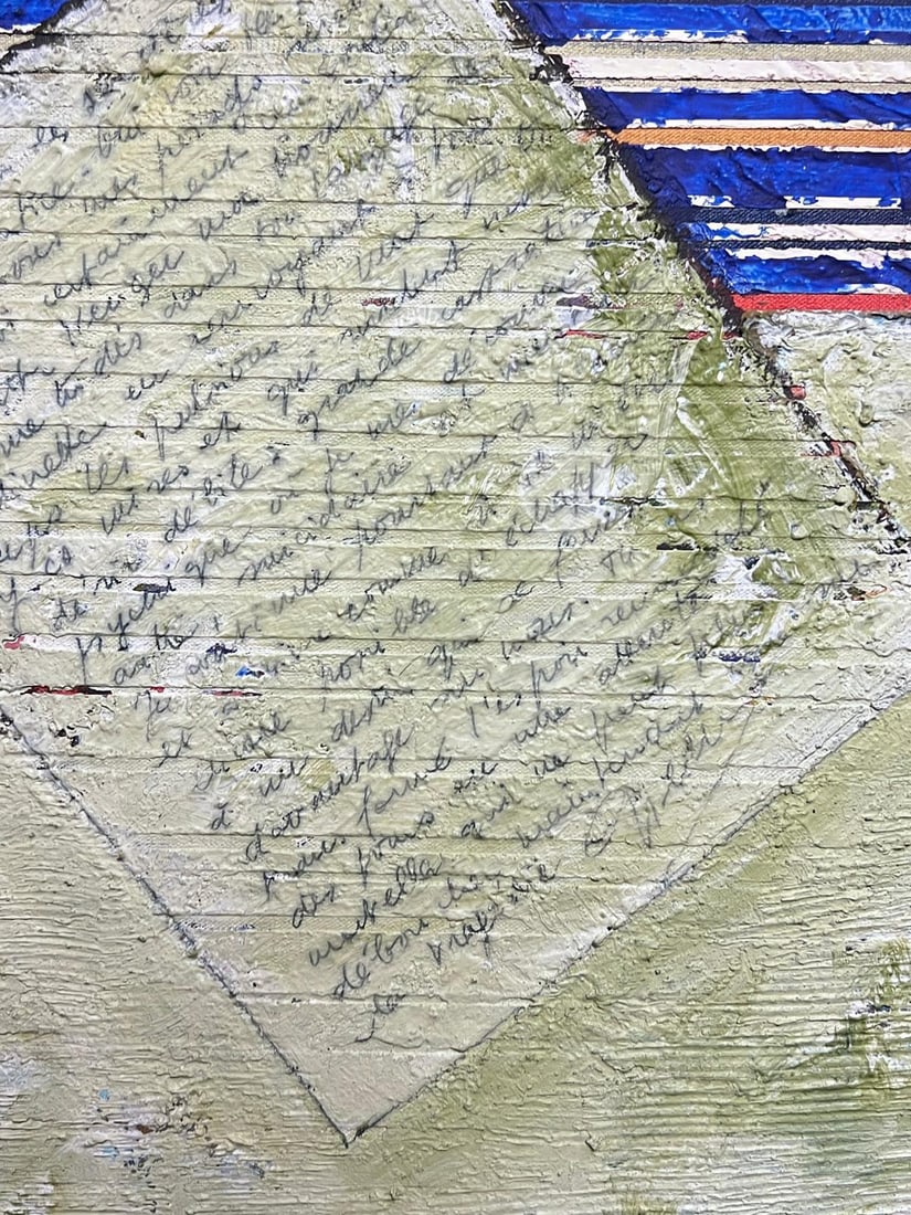 Gilbert Pelissier; French 20th Century Vibrant Geometric Letter and Stripe Abstract - 7