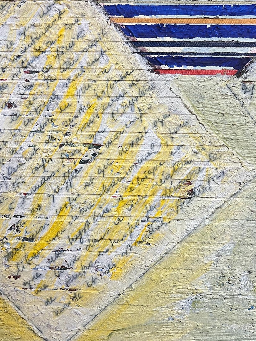 Gilbert Pelissier; French 20th Century Vibrant Geometric Letter and Stripe Abstract - 8