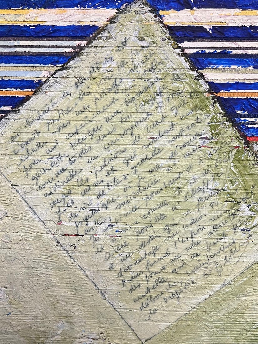 Gilbert Pelissier; French 20th Century Vibrant Geometric Letter and Stripe Abstract - 10