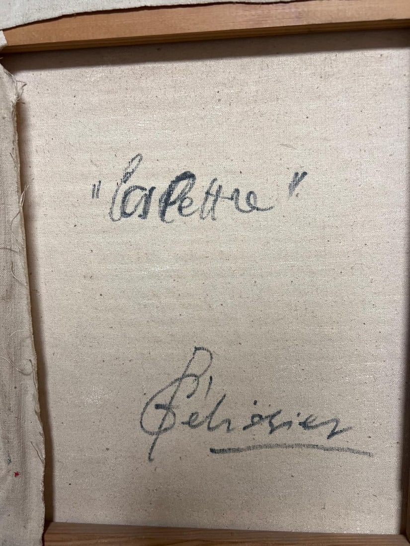 Gilbert Pelissier; French 20th Century Vibrant Geometric Letter and Stripe Abstract - 11