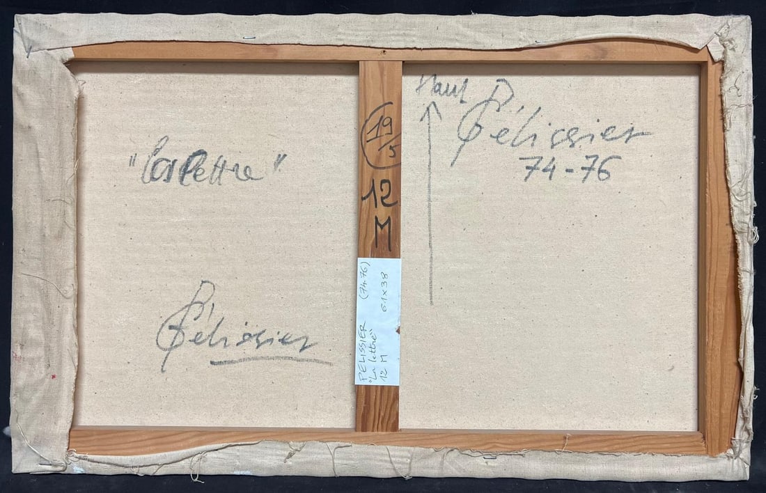 Gilbert Pelissier; French 20th Century Vibrant Geometric Letter and Stripe Abstract - 14