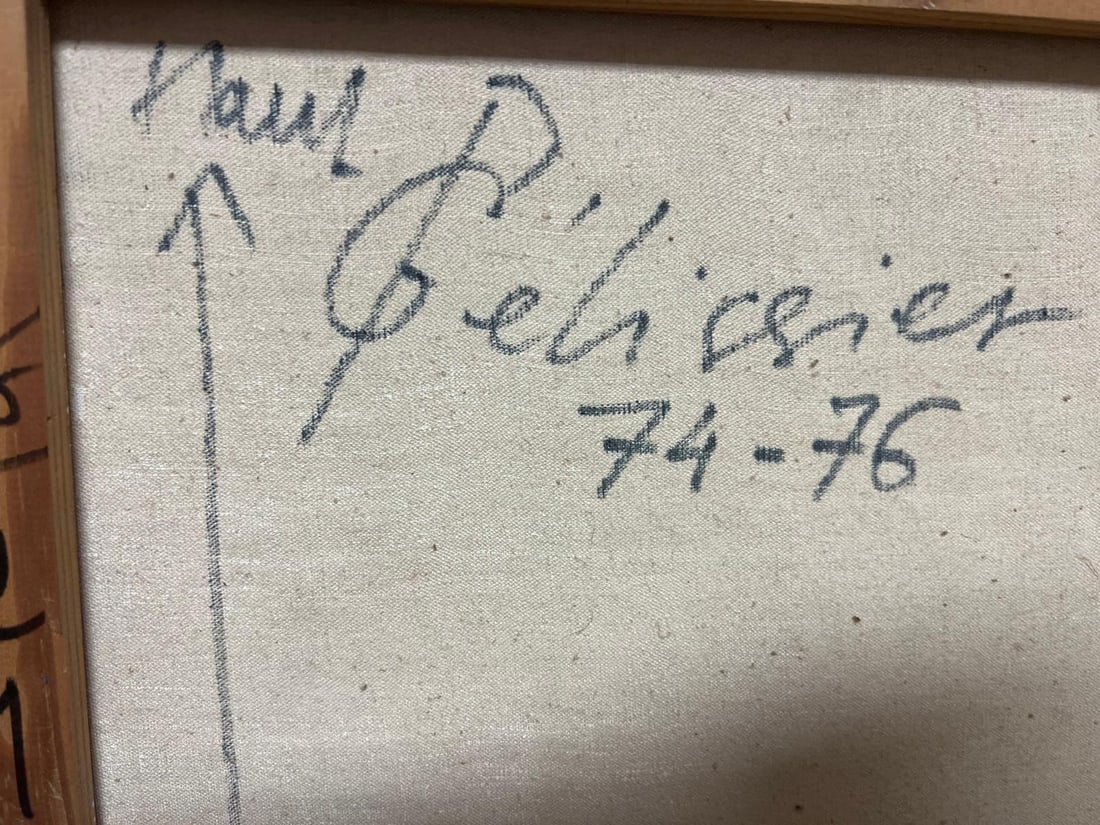 Gilbert Pelissier; French 20th Century Vibrant Geometric Letter and Stripe Abstract - 2