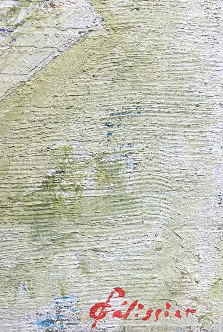 Gilbert Pelissier; French 20th Century Vibrant Geometric Letter and Stripe Abstract - 6