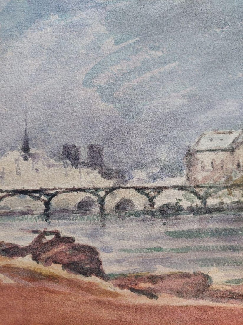French Modernist Cubist Painting River Seine Paris, 20th Century - 7