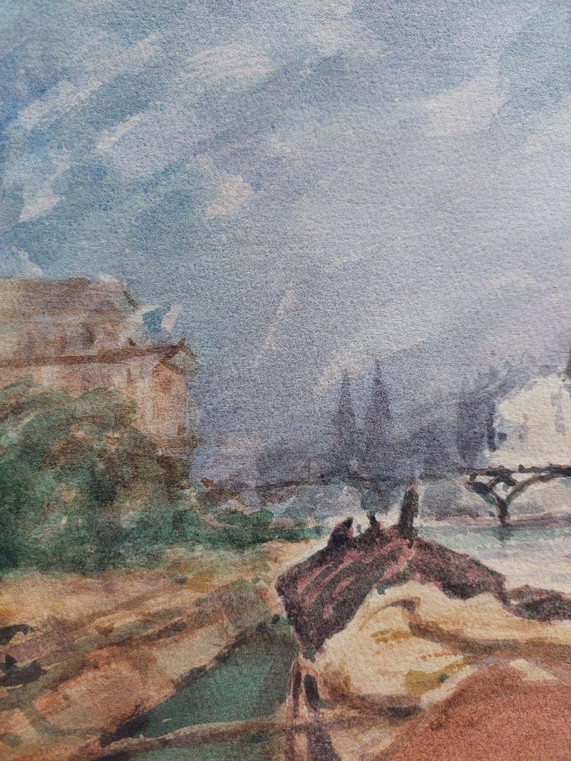 French Modernist Cubist Painting River Seine Paris, 20th Century - 9