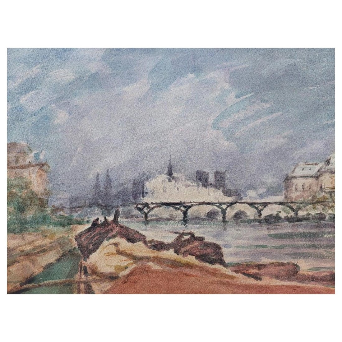 French Modernist Cubist Painting River Seine Paris, 20th Century - 14