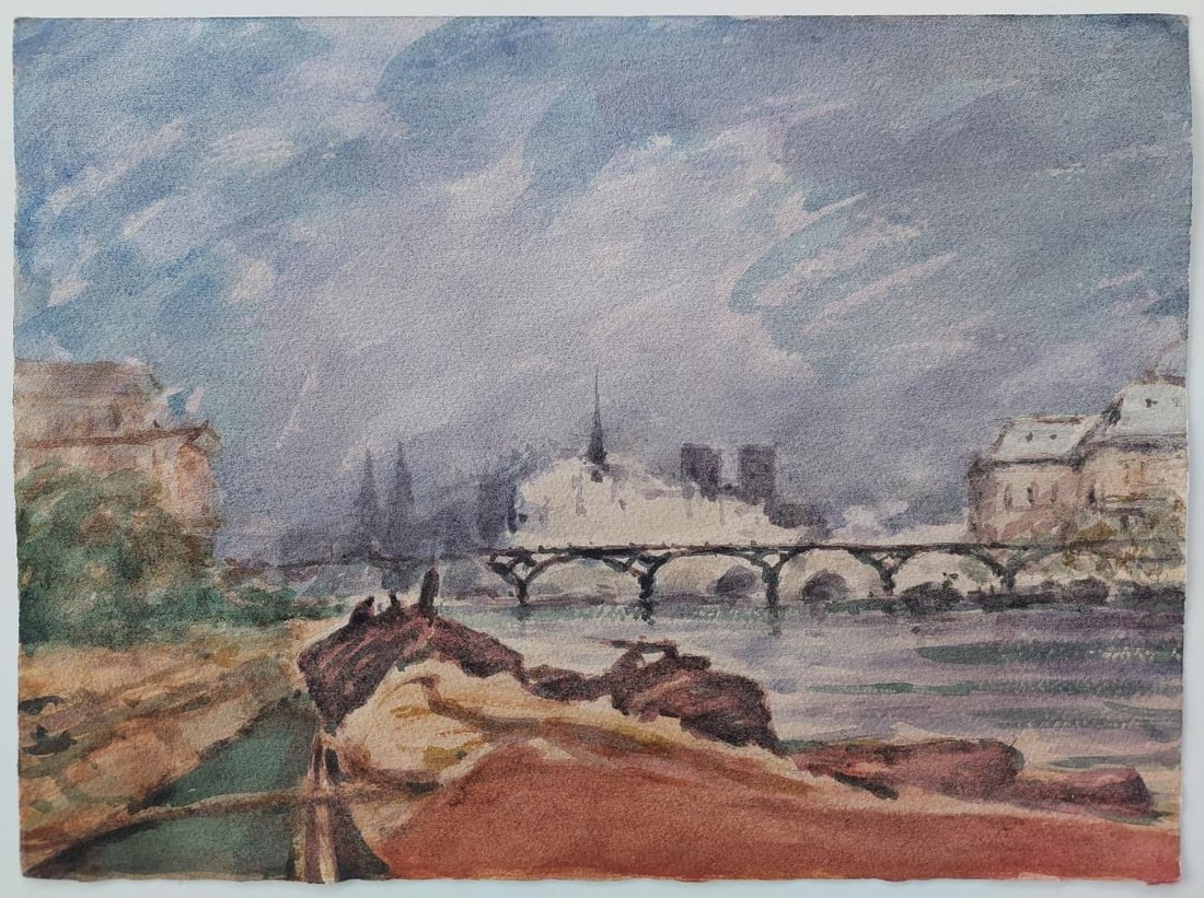 French Modernist Cubist Painting River Seine Paris, 20th Century - 5