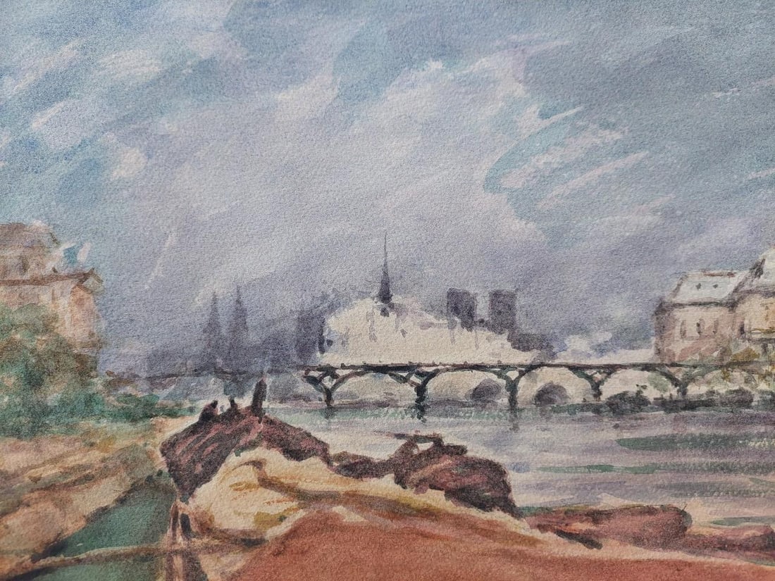 French Modernist Cubist Painting River Seine Paris, 20th Century - 6