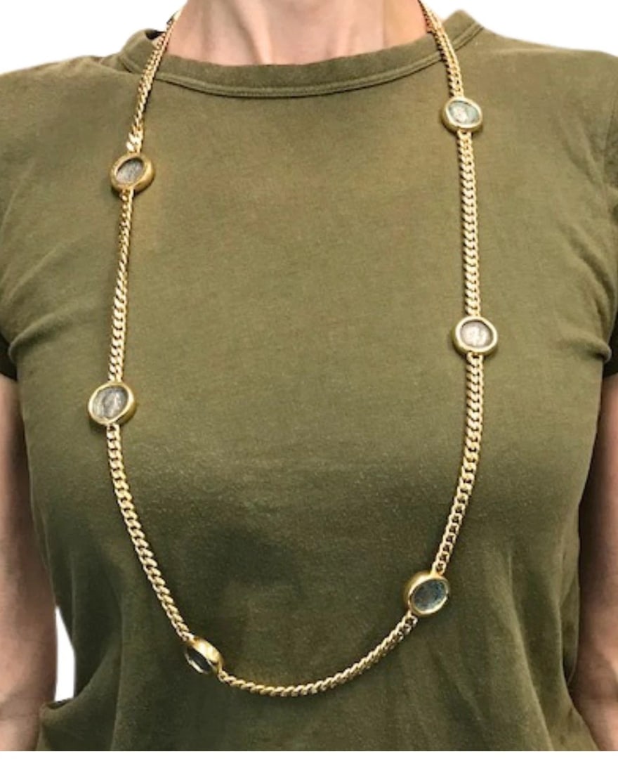 Bvlgari Bulgari Monete Gold Chain Necklace Eight Ancient Roman Coins - 2