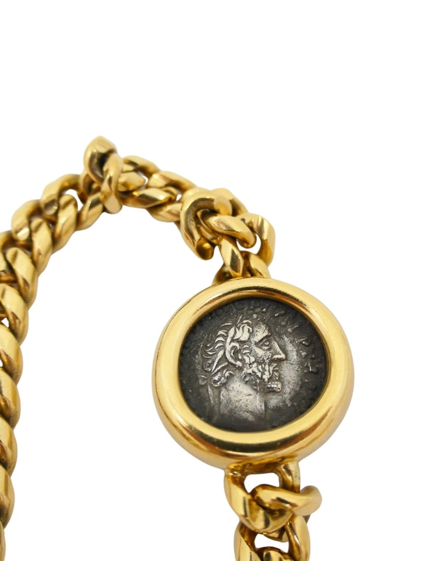 Bvlgari Bulgari Monete Gold Chain Necklace Eight Ancient Roman Coins - 7