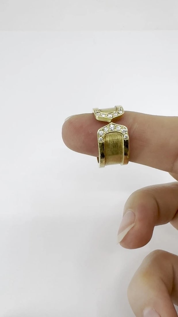 Cartier C de Cartier 18k Yellow Gold Diamond Band Ring - 2