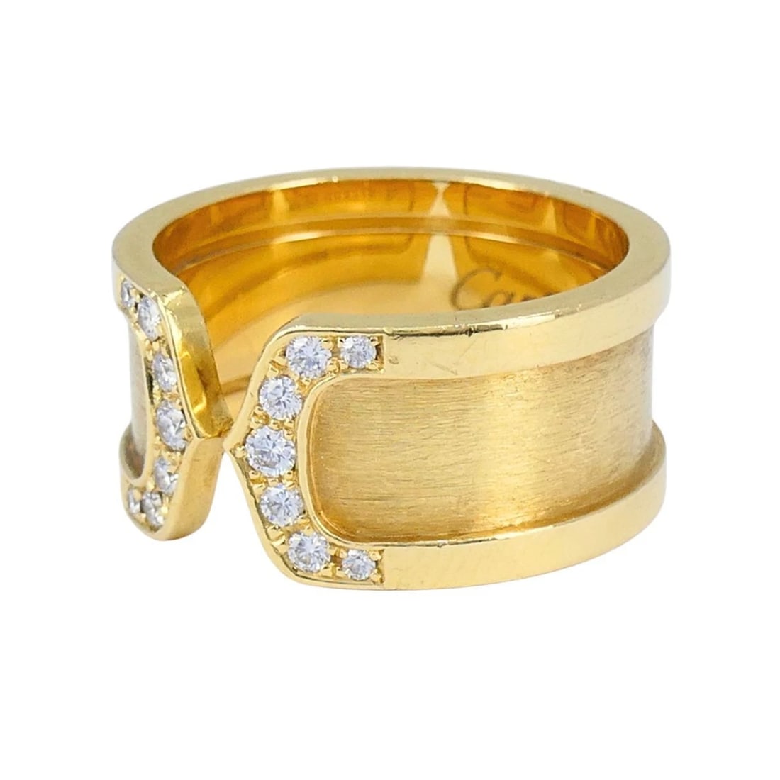 Cartier C de Cartier 18k Yellow Gold Diamond Band Ring - 8
