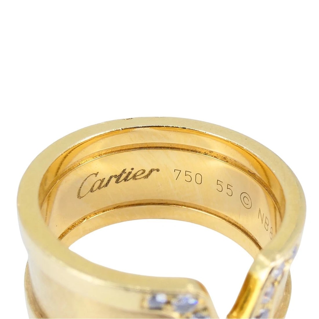Cartier C de Cartier 18k Yellow Gold Diamond Band Ring - 9
